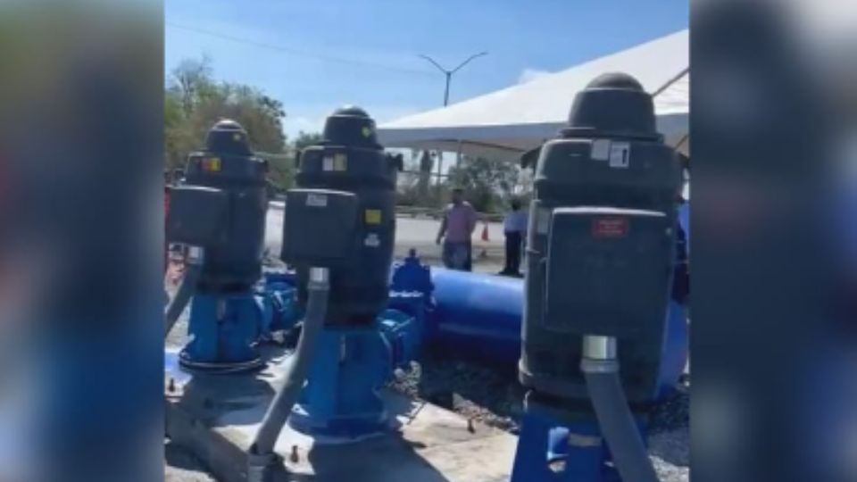 Apertura de válvulas del canal Chapotal para enviar agua a través del acueducto Cerro Prieto.