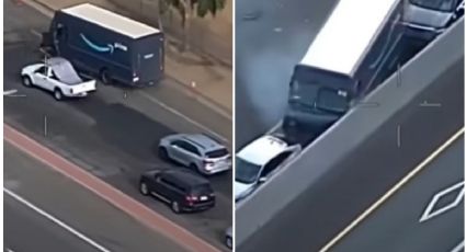 Roban camión de Amazon e inicia una persecución policial en California