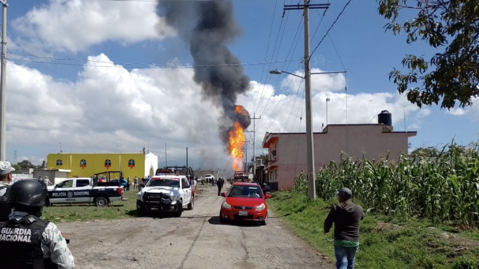 Explota ducto de Pemex en Amozoc, Puebla.