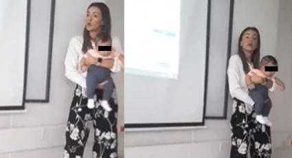 Maestra carga al bebé de una alumna y da clase de empatía| VIDEO