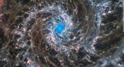 Los remolinos de la Galaxia Fantasma captados por los telescopios James Webb y Hubble