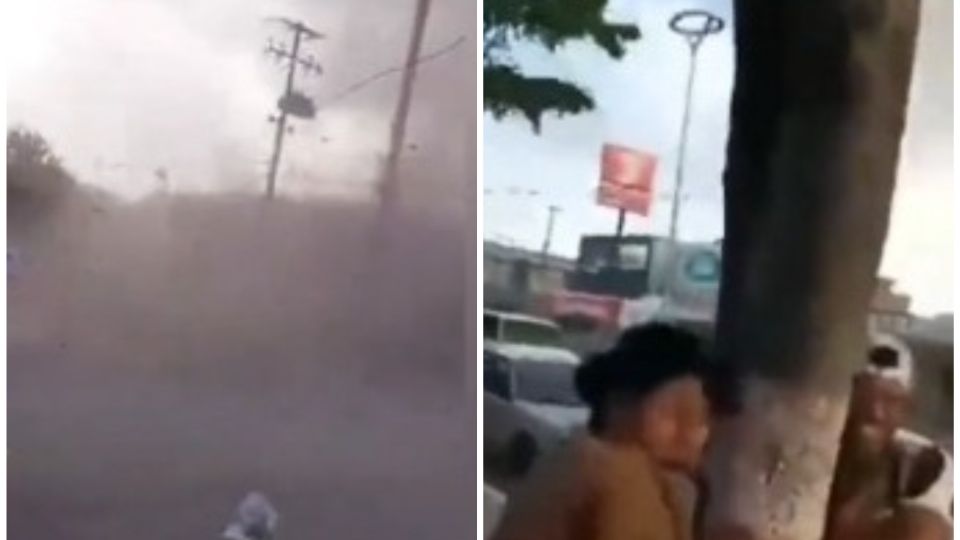 Habitantes de Guamúchil, Sinaloa, fueron sorprendidos por un tornado que se formó en la zona centro de la ciudad.