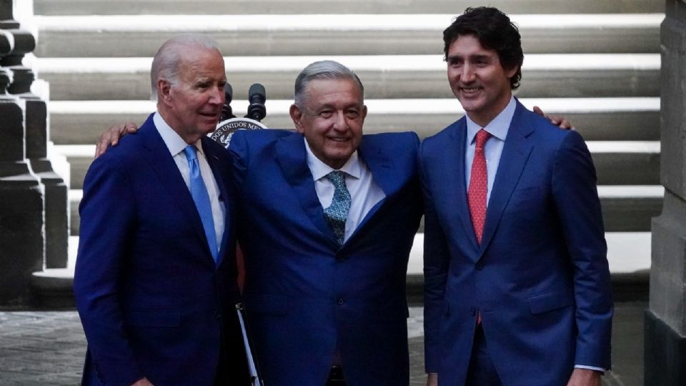 Joe Biden, Andrés Manuel López Obrador y Justin Trudeau, presidente de EU, México y Canadá.