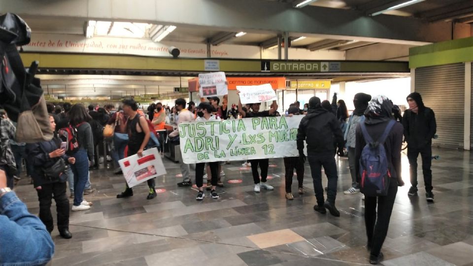 Protesta en la Línea 3 del Metro.