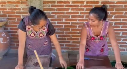 Yalitza Aparicio da cátedra de cómo preparar chocolate de forma tradicional en Oaxaca