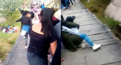 Así fue el momento exacto del colapso de puente colgante en parque de Chiapas | VIDEO