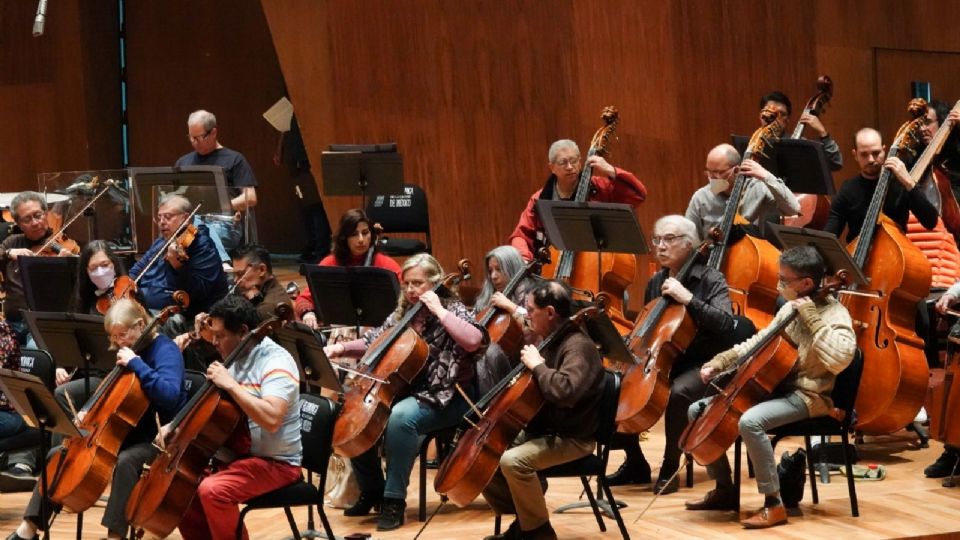 Ensayo general de la Orquesta Filarmónica de la Ciudad de México.