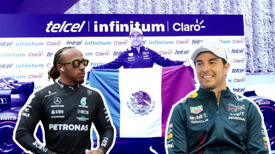 GP de México: Checo Pérez y Lewis Hamilton.