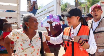 Evelyn Salgado entrega apoyos a comunidades rurales afectadas por el huracán 'Otis'