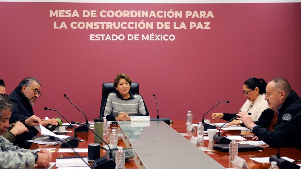Delfina Gómez preside la Mesa de Coordinación para la Construcción de la Paz en Edomex en la que se informó la disminución de las manifestaciones sociales en la entidad