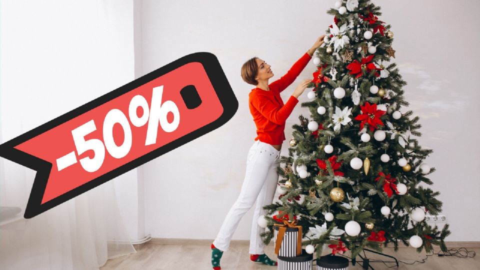 Árboles de Navidad y otros adornos hasta con el 50% de descuento en Liverpool.