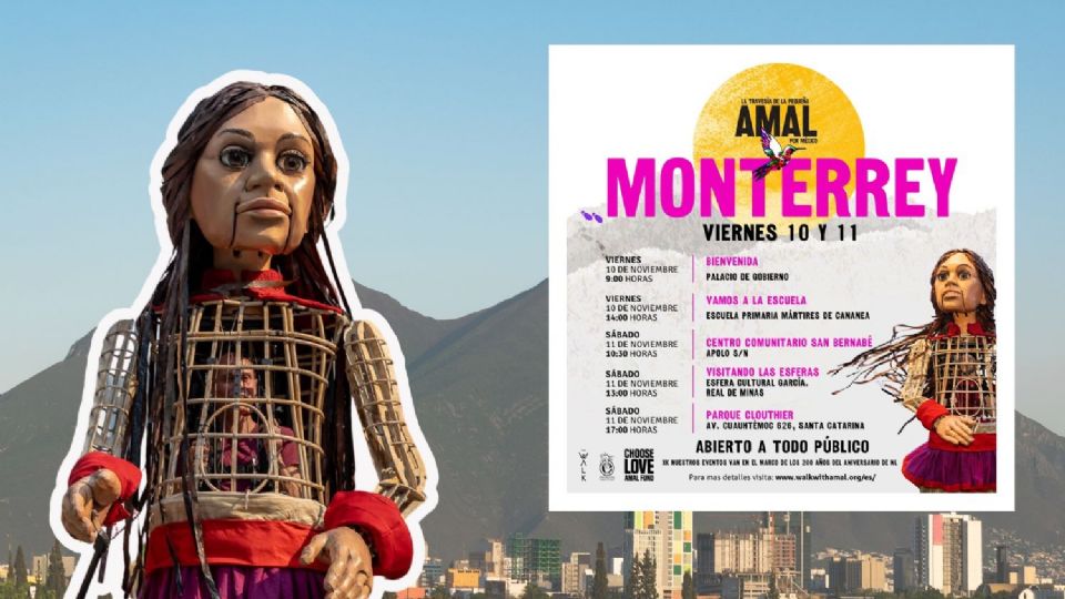 La pequeña Amal, marioneta gigante en Monterrey