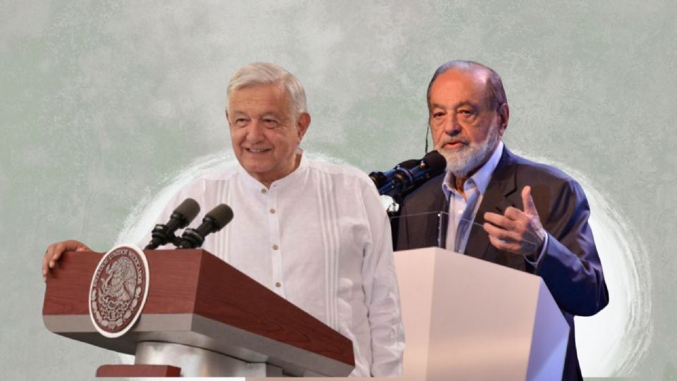 Andrés Manuel López Obrador, presidente de México y el empresario Carlos Slim.
