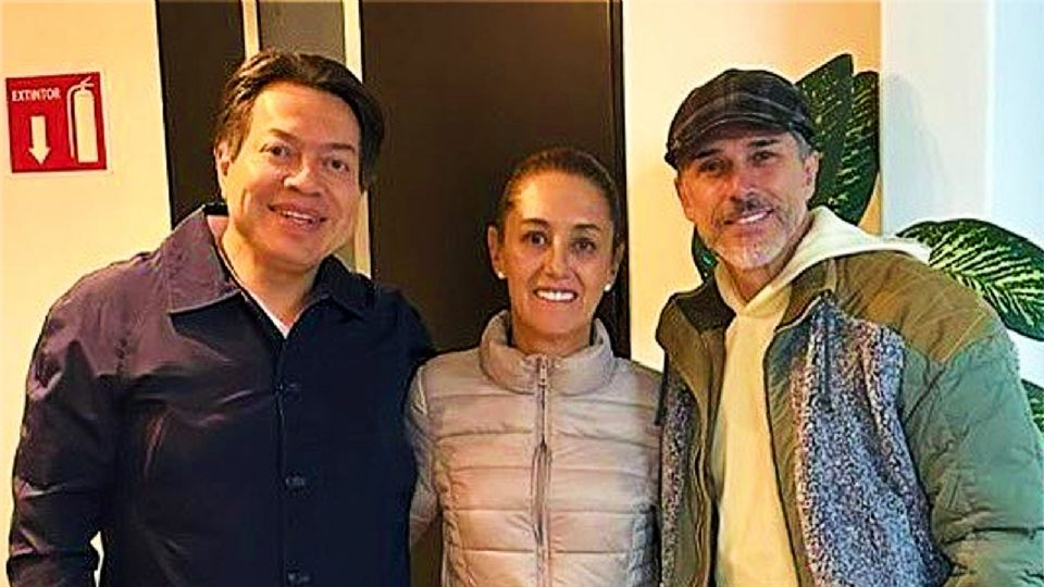 Claudia Sheinbaum, Sergio Mayer y Mario Delgado.