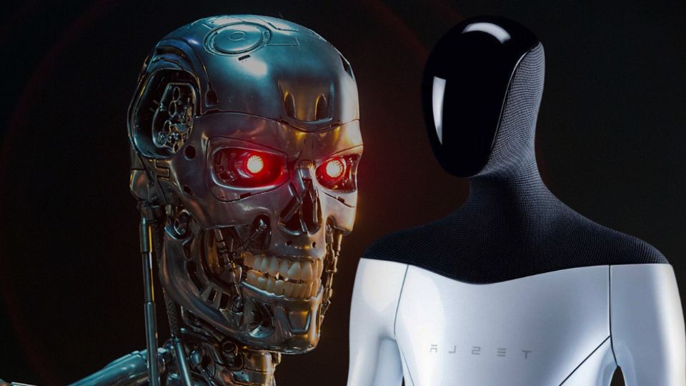 Robot de Tesla y T-800