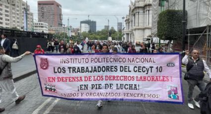 Trabajadores del IPN piden aumento salarial y realizan marcha-protesta hacia la SEP