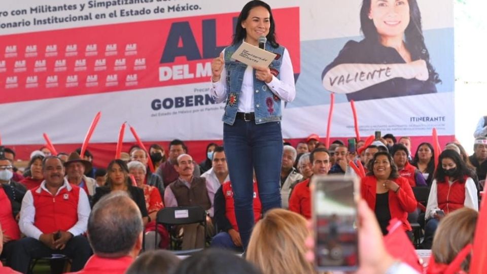 Alejandra del Moral, precandidata del PRI a la gubernatura del Edomex.