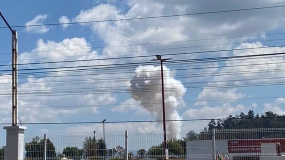 Momento exacto de la explosión en Metepec