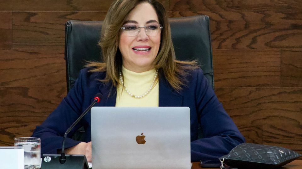Blanca Lilia Ibarra, comisionada presidenta, durante la sesión extraordinaria del Instituto.
