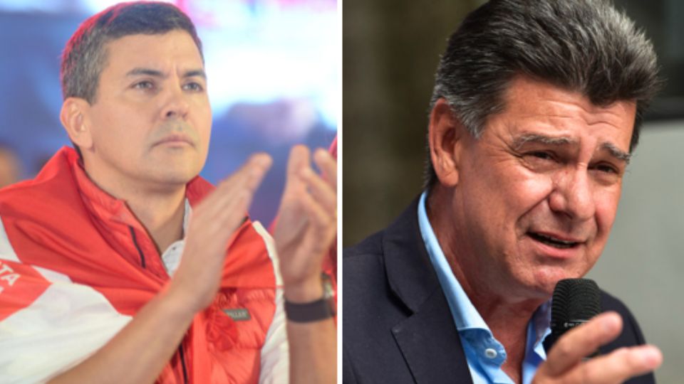 Efraín Alegre y Santiago Peña, candidatos presidenciales de Paraguay.
