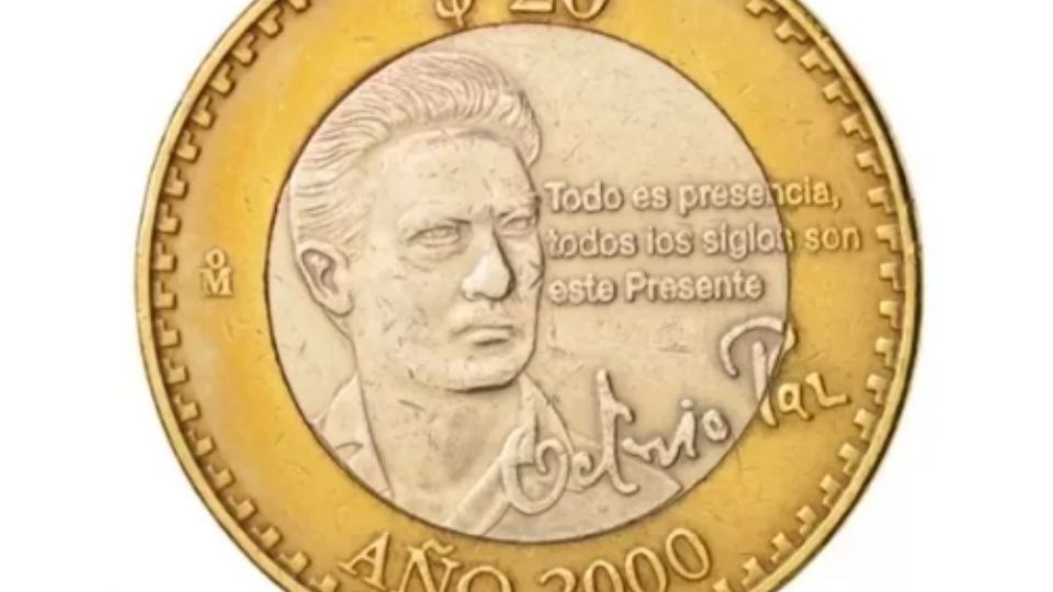 Moneda conmemorativa de Octavio Paz.