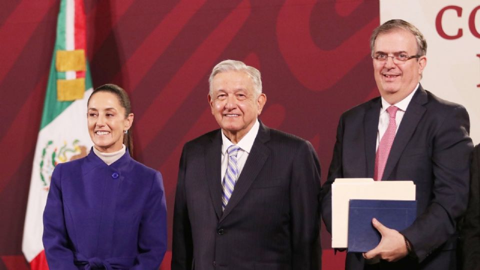Presidente López Obrador, Claudia Sheinbaum y Marcelo Ebrard.