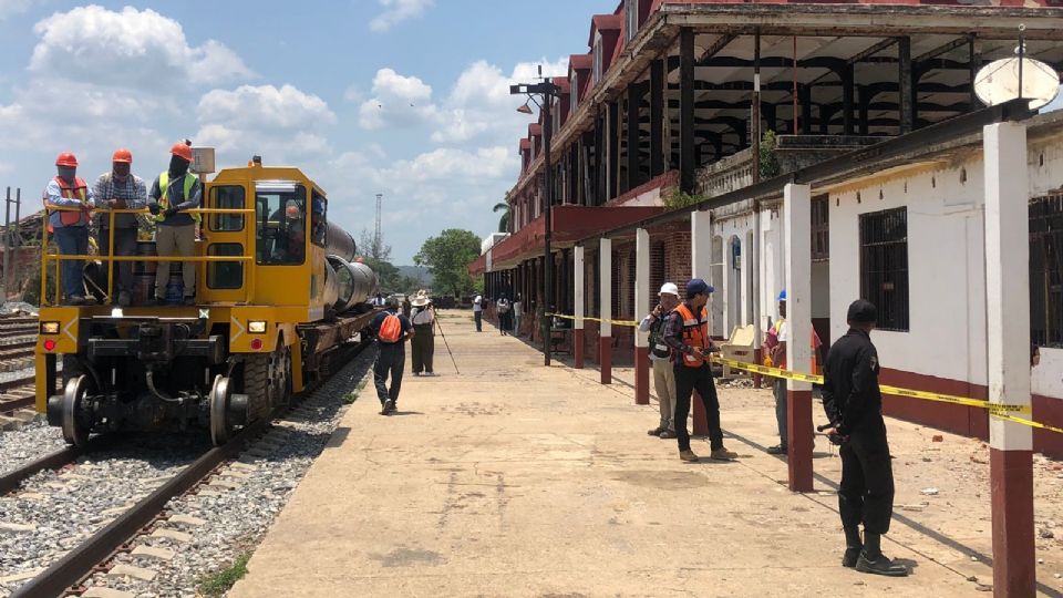 Las obras del Tren Interoceánico en la región del municipio de San Juan Guichicovi, Oaxaca.