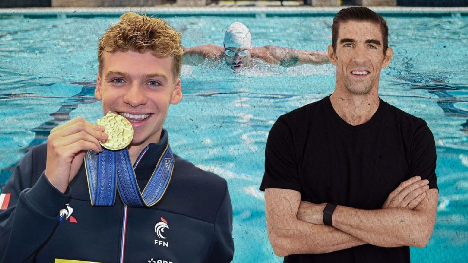 Leon Marchand y Michael Phelps