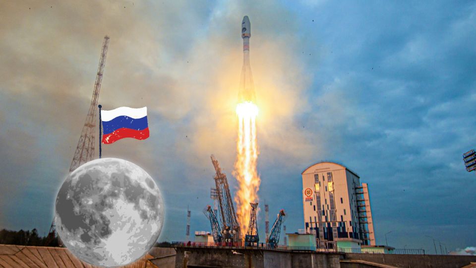 Imagen proporcionada por la Corporación Espacial Estatal de Roscosmos muestra el cohete Soyuz-2.1b con la estación automática Luna 25 (Luna) mientras despega de una plataforma de lanzamiento