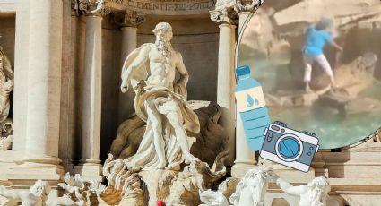 Mujer sube a Fontana di Trevi de Roma y se vuelve viral por querer llenar una botella | VIDEO