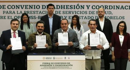 Firman Zoé Robledo y Cuauhtémoc Blanco convenio para prestación de servicios de salud IMSS Bienestar