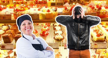 Ladrón intenta atracar pastelería; empleada lo deja encerrado | VIDEO