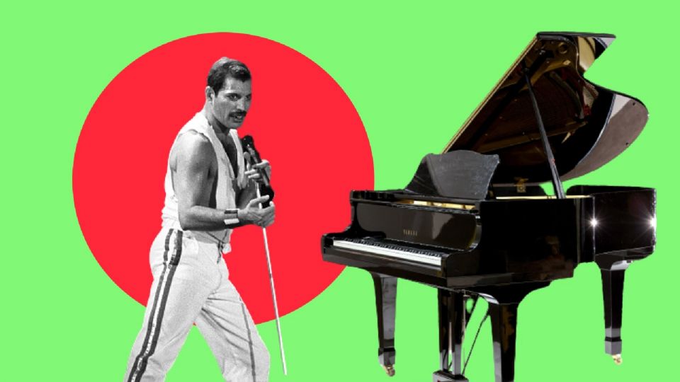 Freddie Mercury y su piano.