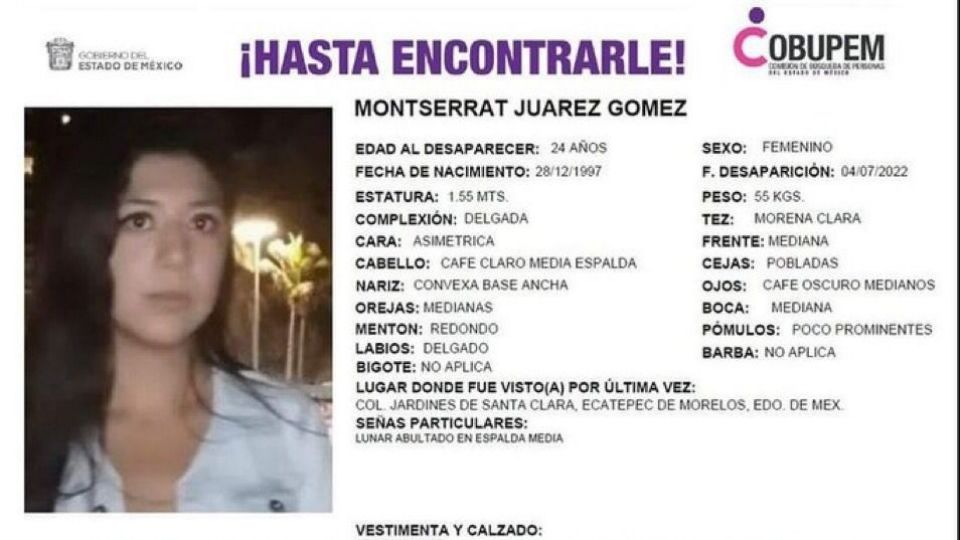 Investigan feminicidio de Montserrat Juárez.