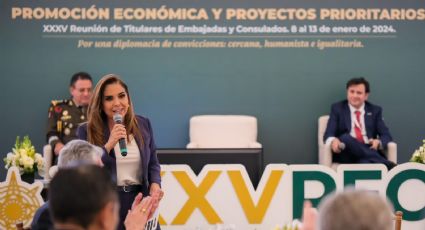 Mara Lezama expone ante embajadores y cónsules, el desarrollo con justicia social del Tren Maya
