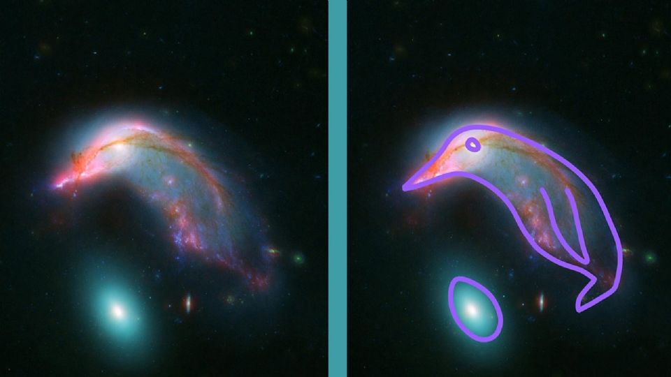 La NASA hizo públicas las particulares imágenes de dos galaxias situadas a millones de años luz de la Tierra
