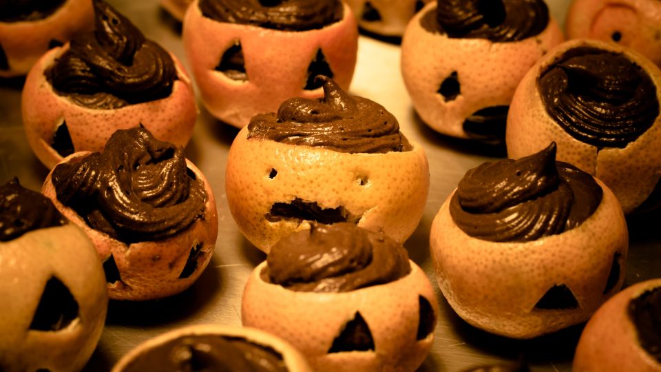 Mandarinas rellenas receta para Halloween rápida y sencilla