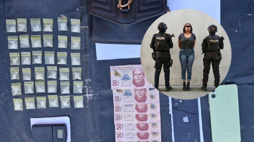 A 'la polisexy' se le incautaron 36 dosis de droga, una báscula digital y dinero en efectivo.