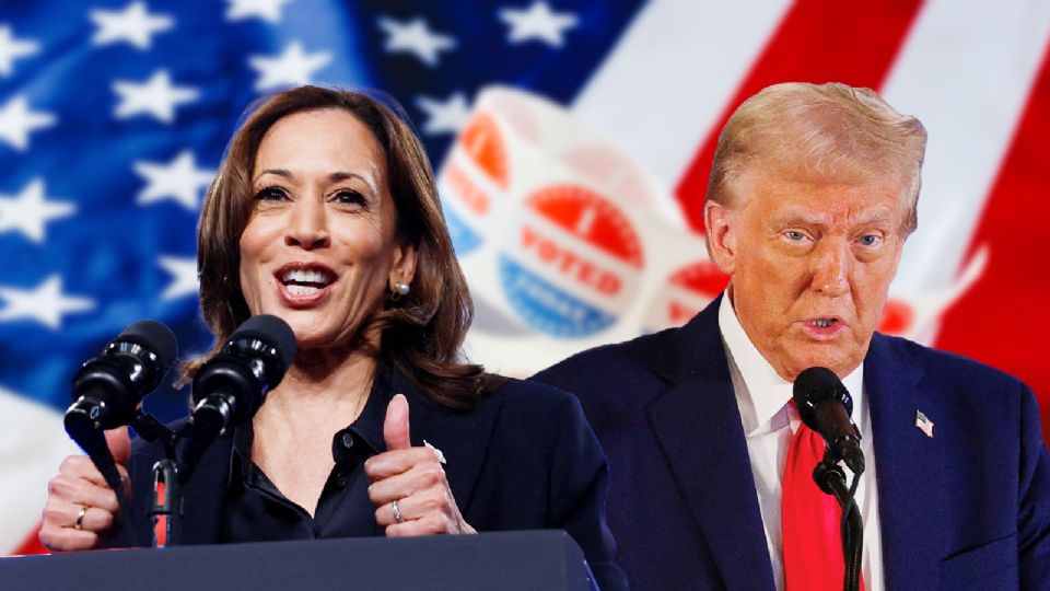 Donald Trump y Kamala Harris se disputan las elecciones EU 2024.