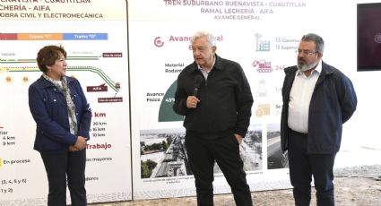 AMLO y Delfina Gómez realizan recorrido en obras de ampliación del Tren Suburbano