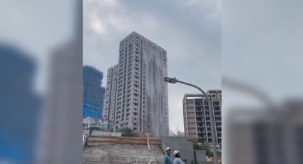 Rascacielos en Taiwán desborda una cascada durante el terremoto de magnitud 7.4