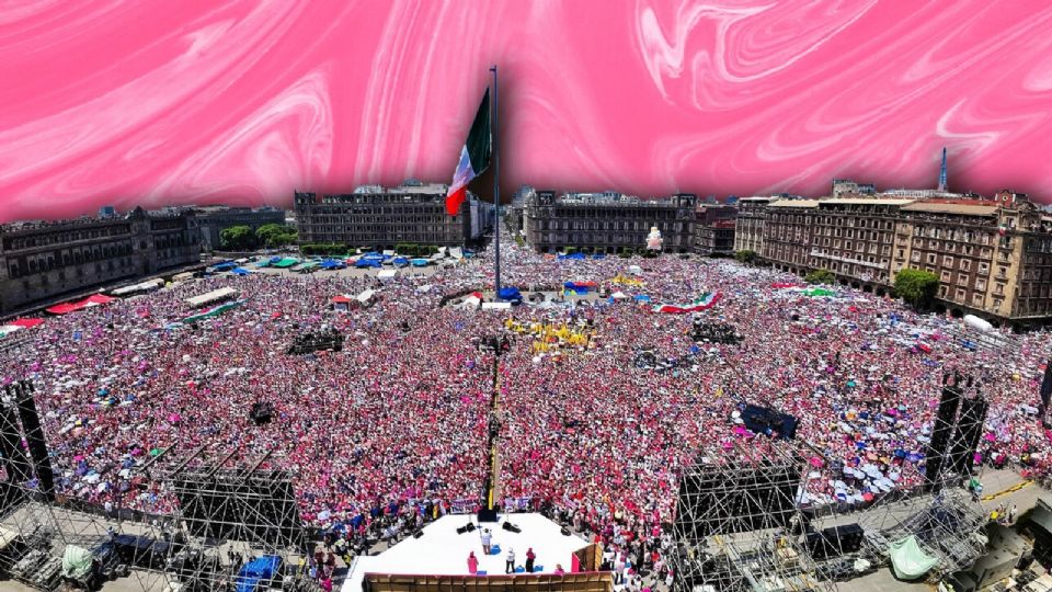 La Marea Rosa se manifestó en el Zócalo de la CDMX en apoyo a Xóchitl Gálvez