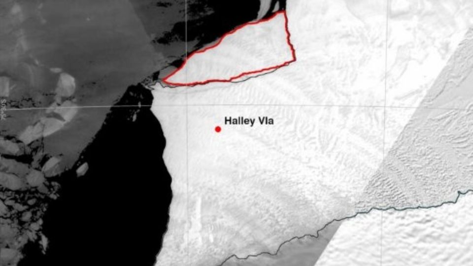 Un iceberg de 380 km² se desprende de la plataforma Brunt en la Antártida