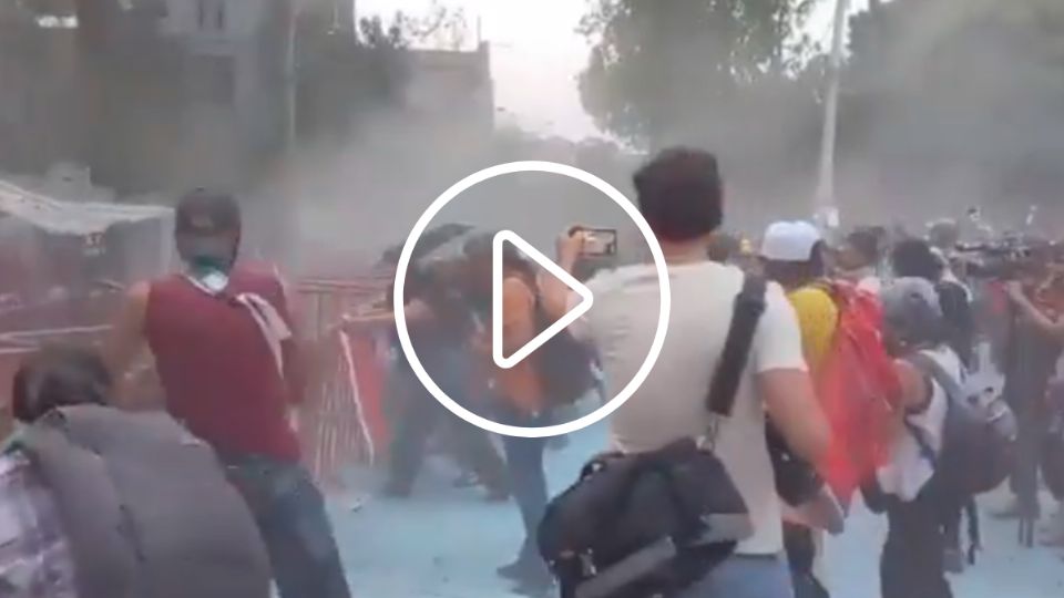 Manifestantes propalestina en embajada de Israel en México.