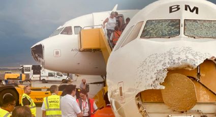 Fuerte granizo destroza el parabrisas y la nariz de un avión; el piloto aterrizó a ciegas