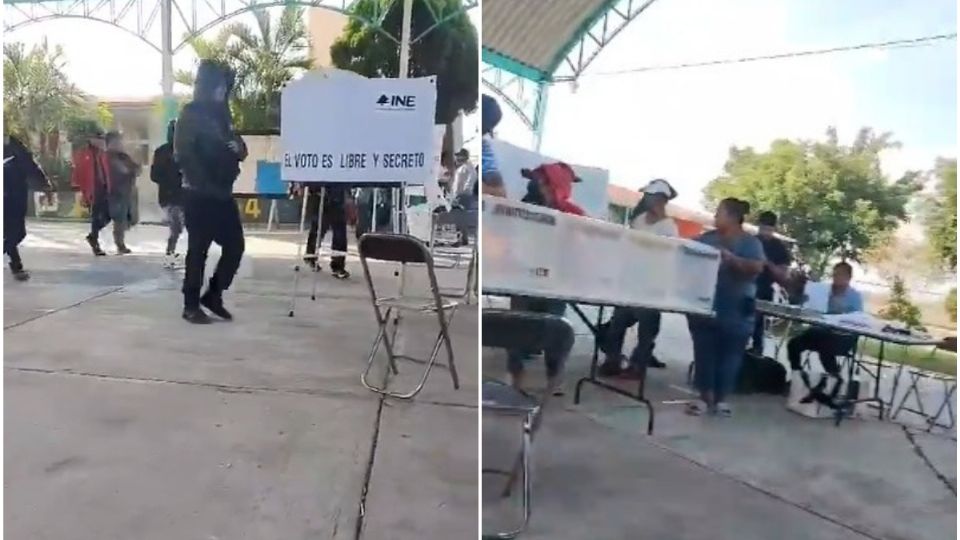 Inician las elecciones en México y el asalto a las casillas: sujetos se llevan boletas en Tlapanalá.