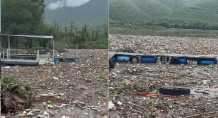 Exhiben Presa La Boca llena de basura tras “Alberto” | VIDEO