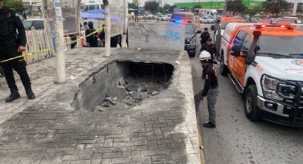 Derrumbe en parabús de Transmetro deja dos lesionados en Monterrey