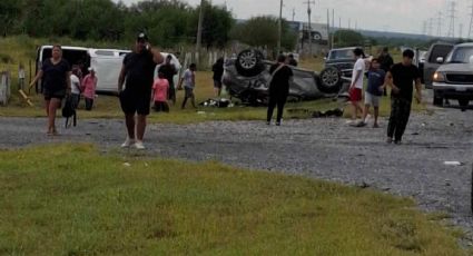 Choque y Volcadura deja a 9 lesionados en Cadereyta