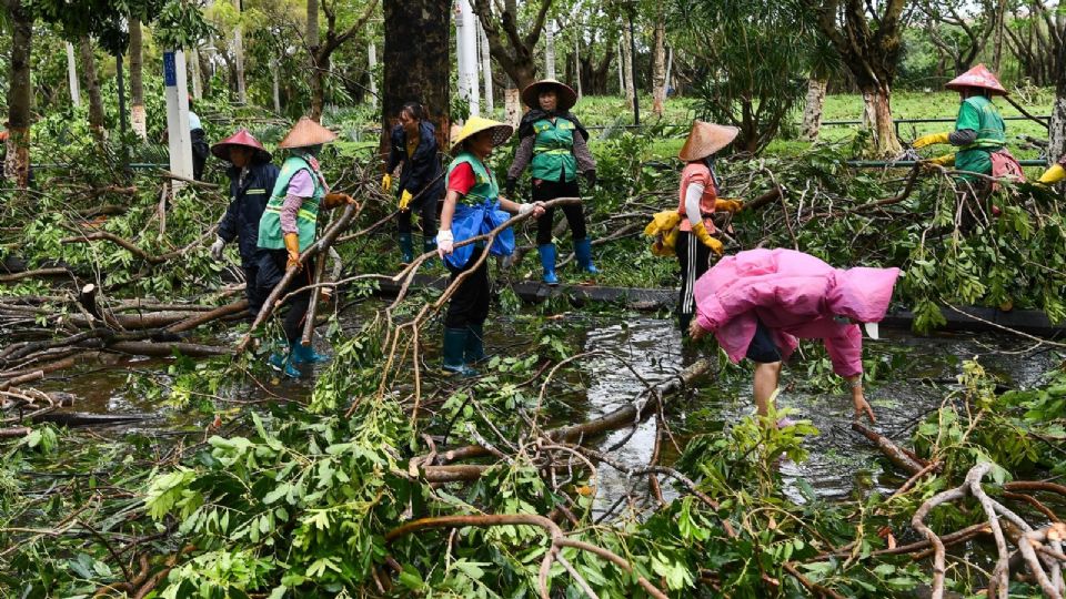 El tifón Yagi a su llegada causó daños materiales, caída de árboles, destrucción de tejados y lámparas del alumbrado público.  